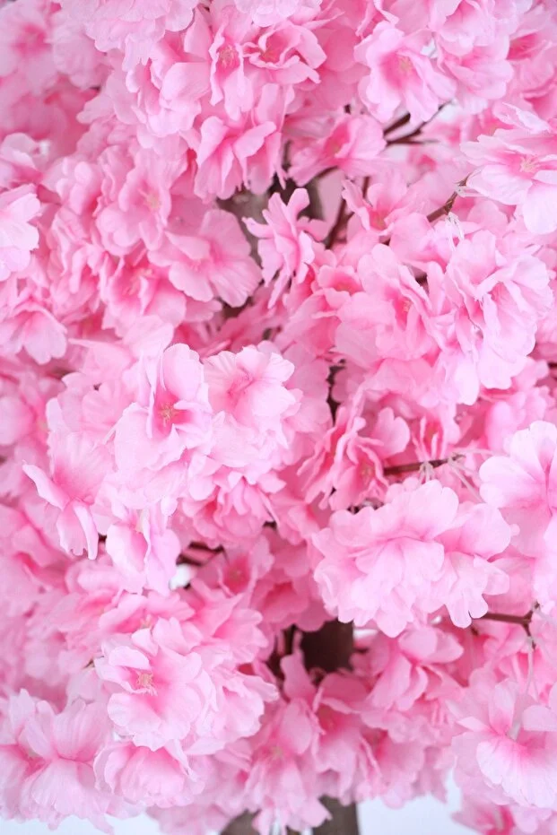 Saksıda Yapay Bahar Dalı Ağacı 105 Cm Pembe